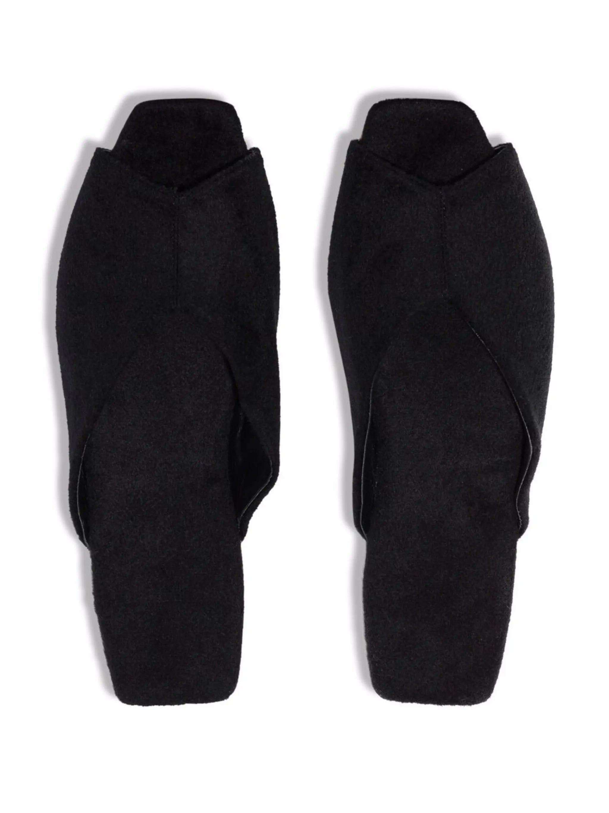 open-toe wool slippers - 4