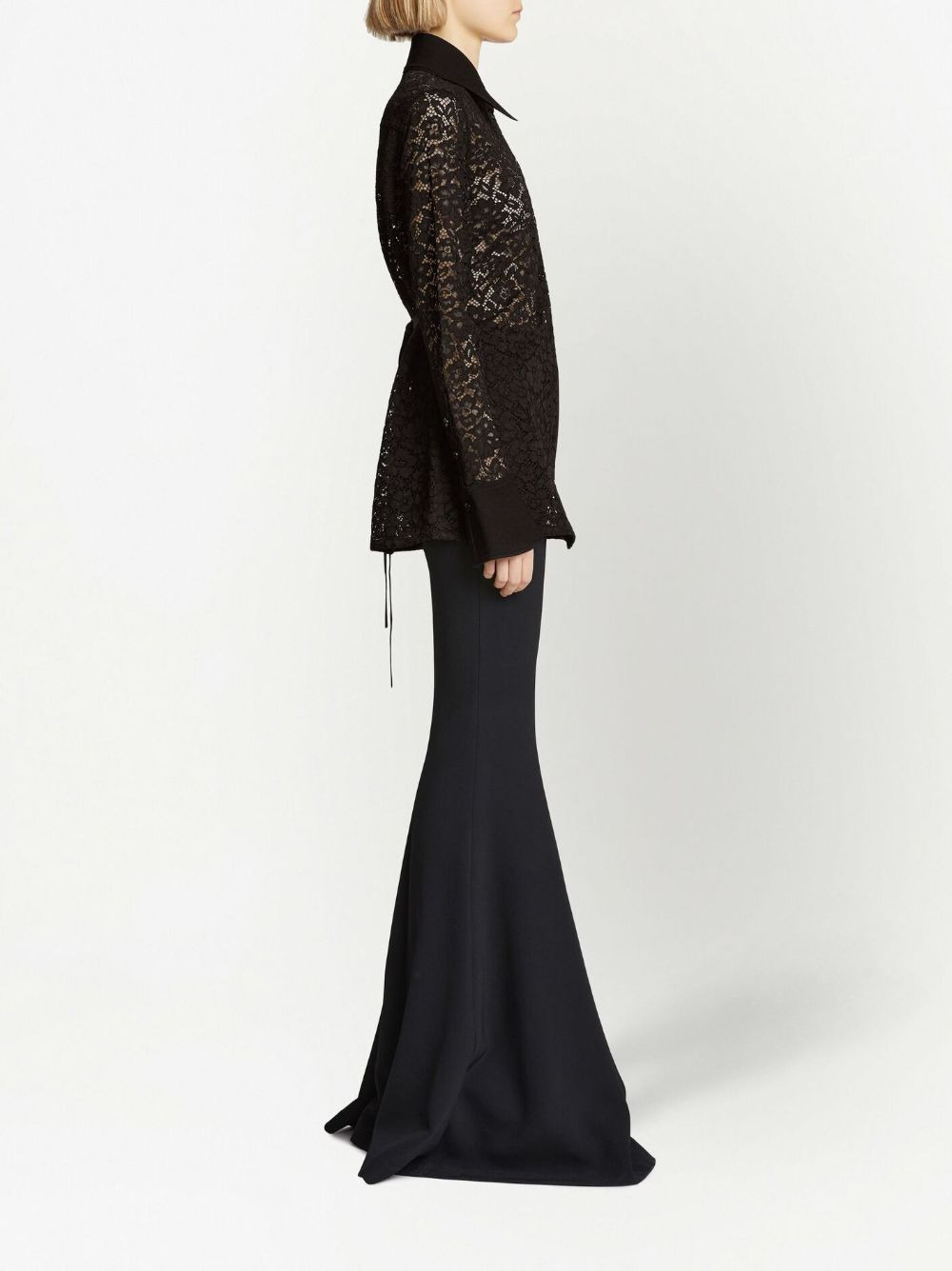floral-lace detail shirt - 4
