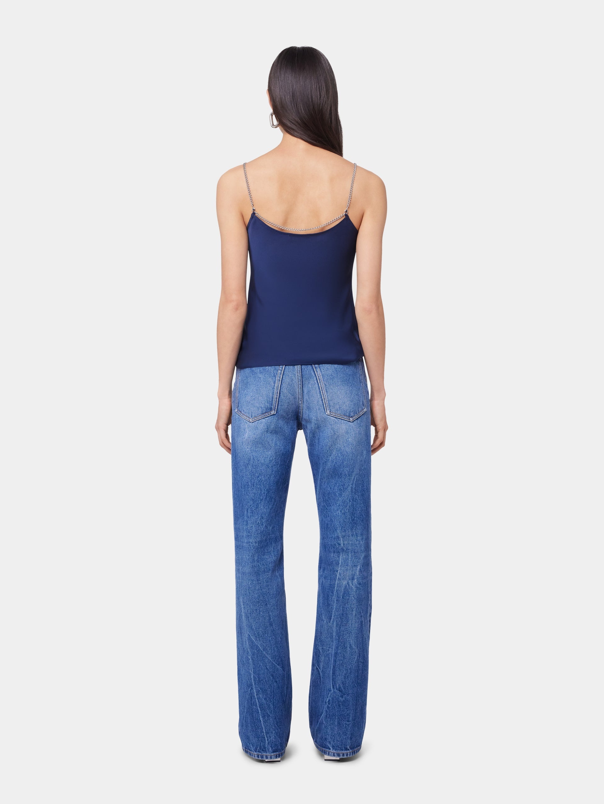 BLUE NAVY TANK TOP IN SATIN - 6