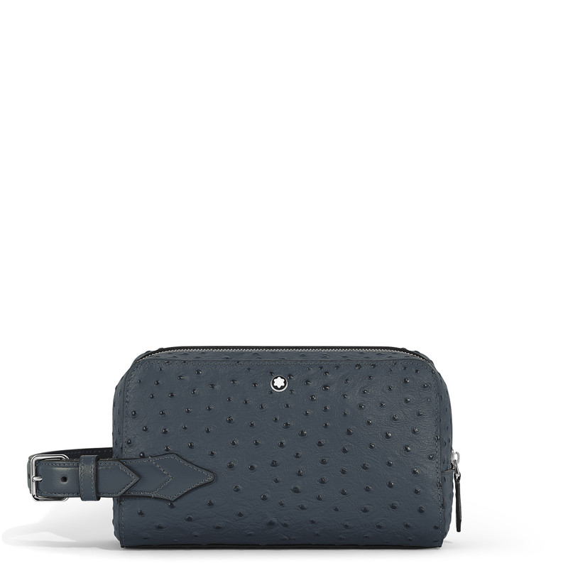TOILETRY CLUTCH IN OSTRICH-EMBOSSED LEATHER 1
