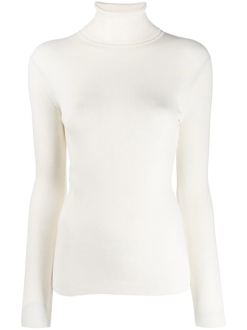 ribbed roll neck knitted top - 1