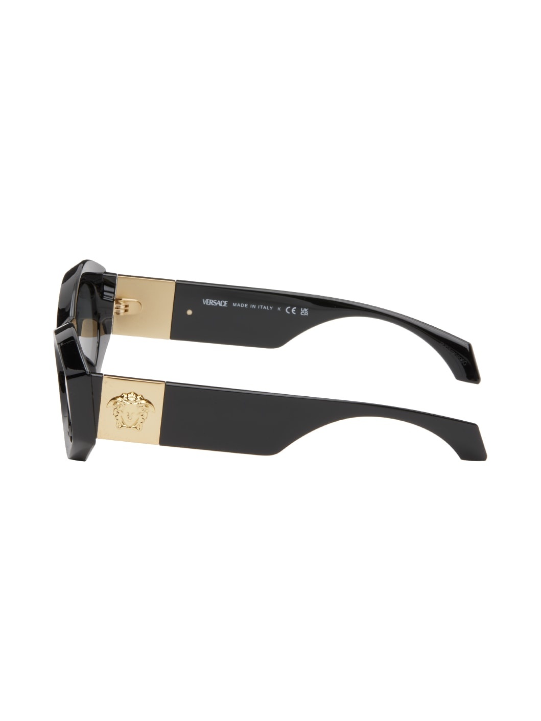 Black Medusa Plaque Irregular Sunglasses - 5