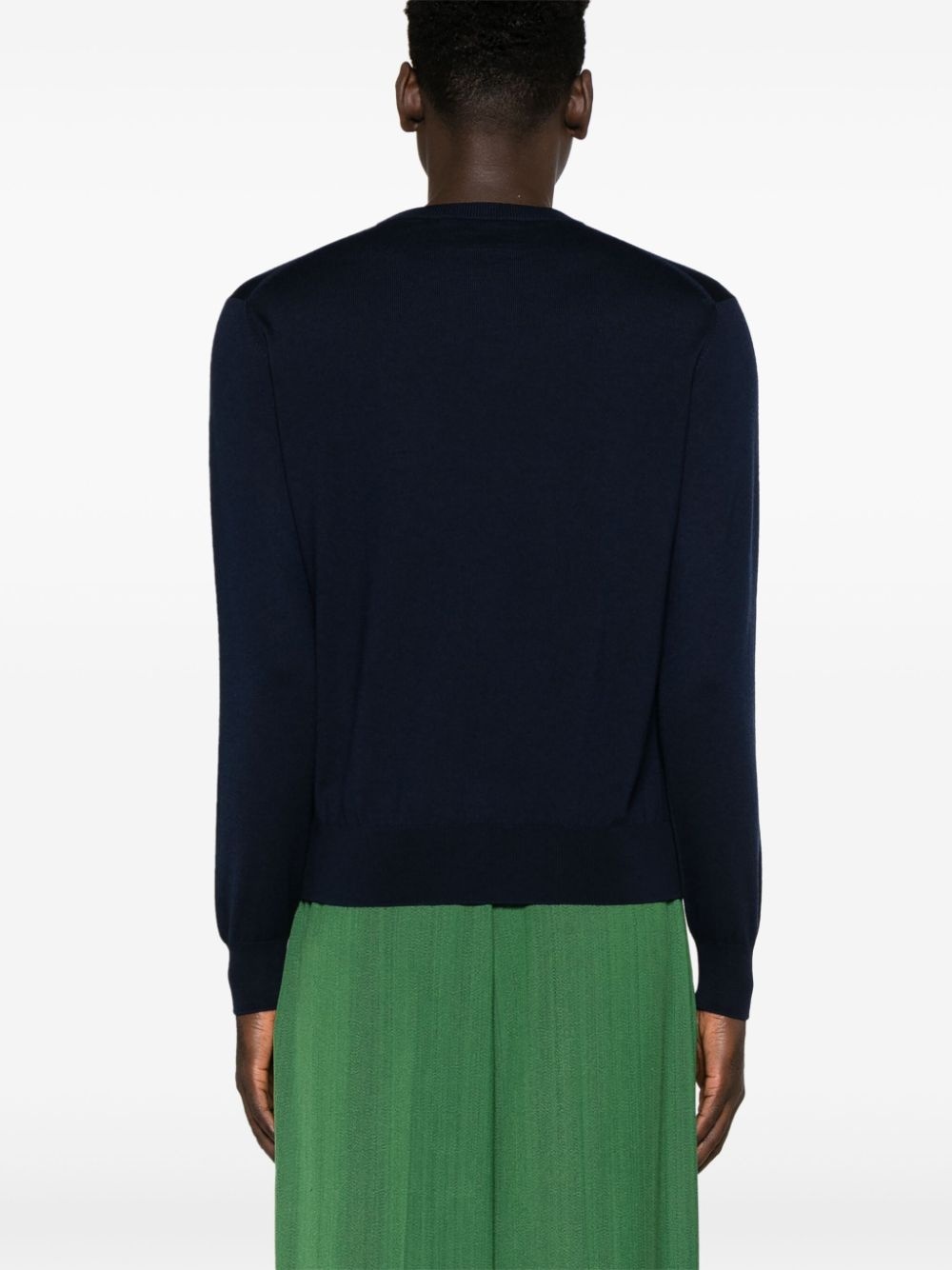 logo-embroidered wool jumper - 4