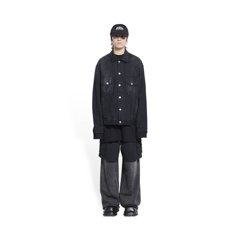 BALENCIAGA Men's Cities Paris Jacket Large Fit in Black outlook