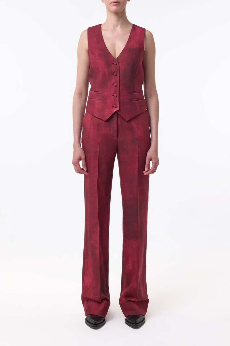 GABRIELA HEARST Coleridge Vest in Bordeaux Virgin Wool outlook