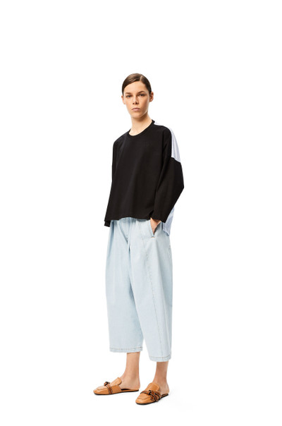 Loewe Anagram embroidered long sleeve cropped top in cotton outlook