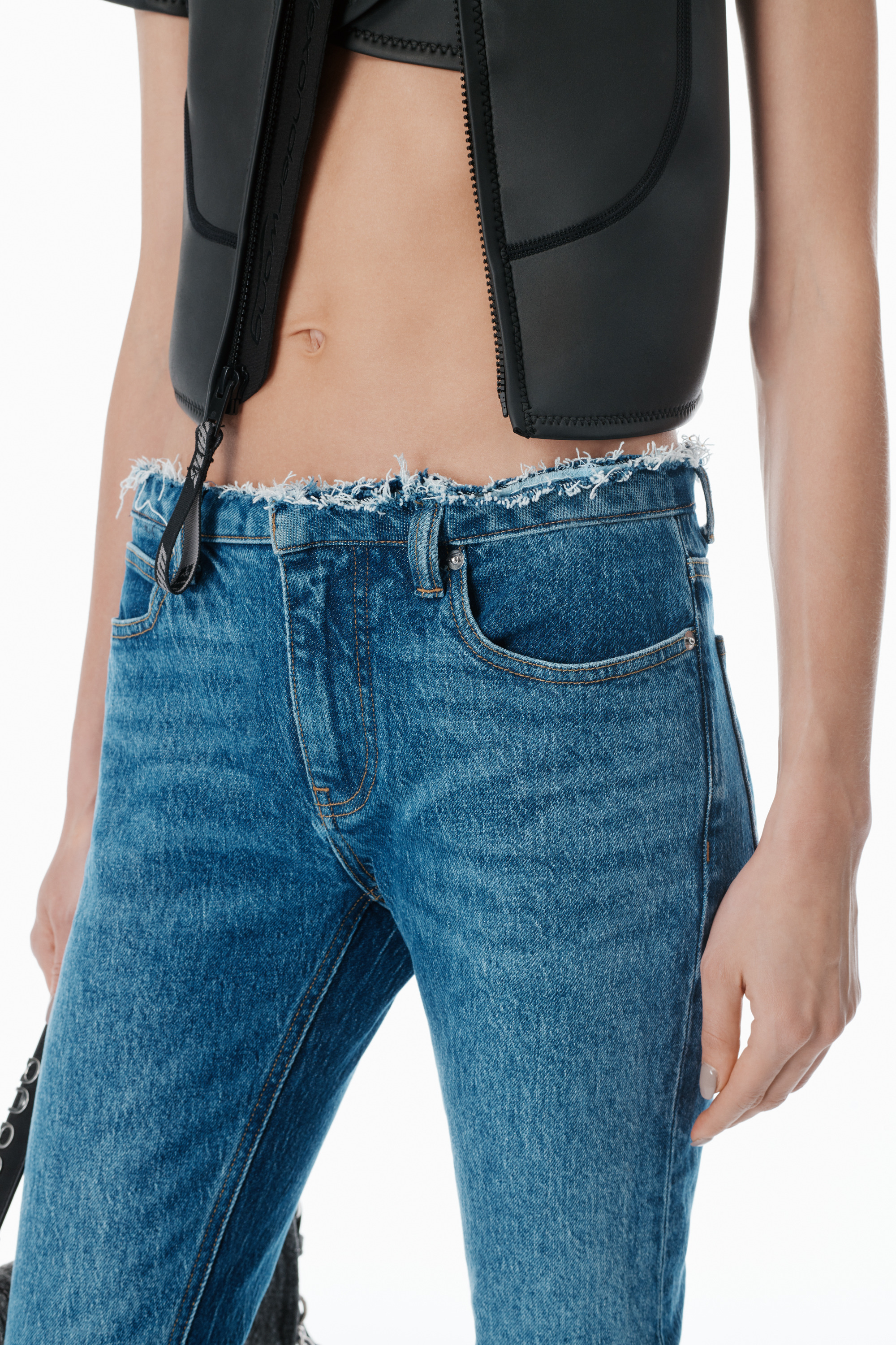 deep blue pre-styled skinny jeans - 3