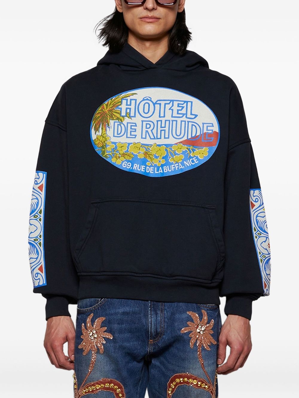 Rhude Hotel graphic-print hoodie - 3