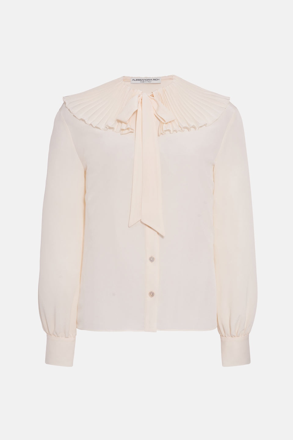 SILK BLOUSE WITH PLEATED COLLAR - 1