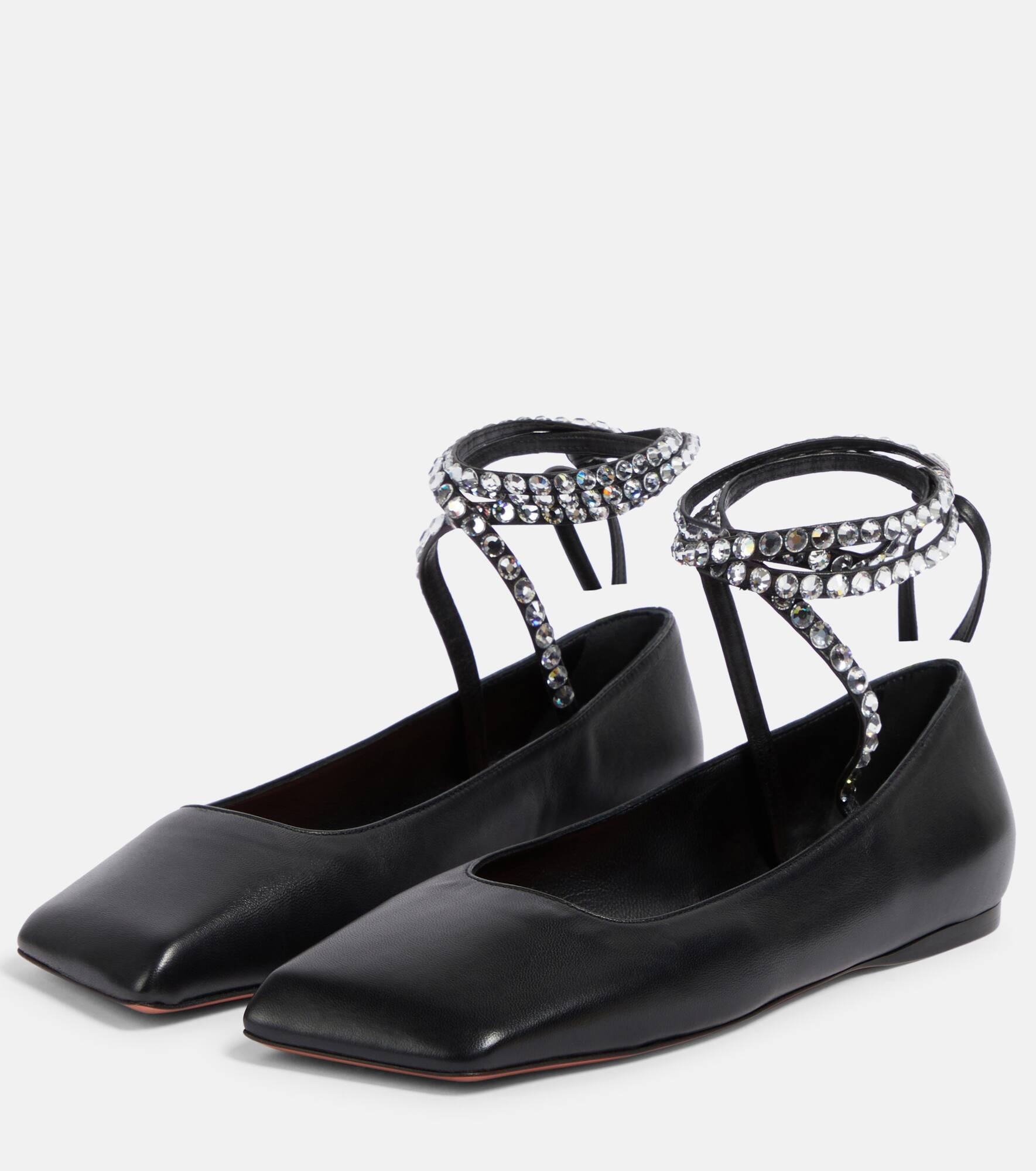 Ane embellished leather ballet flats - 5