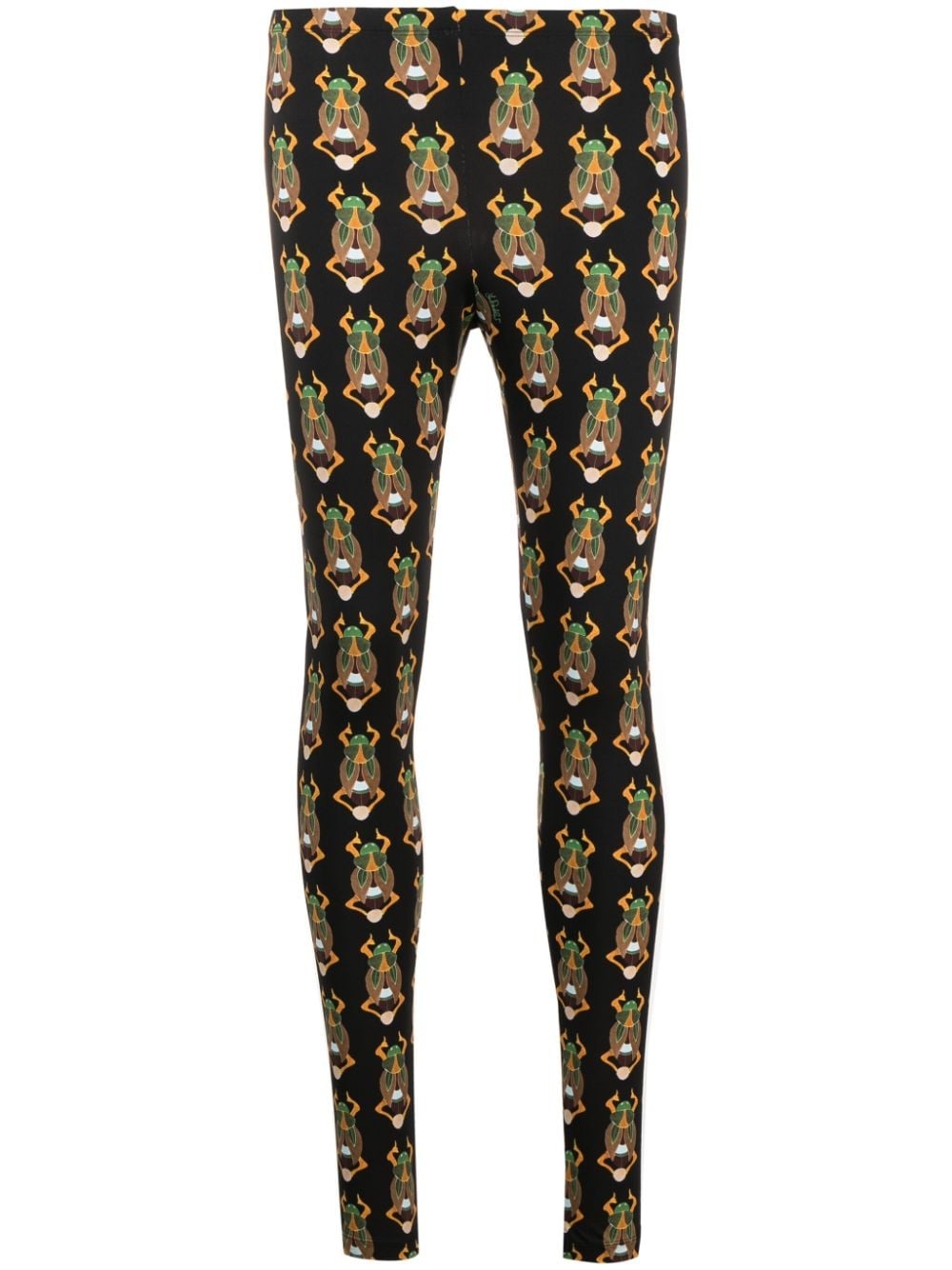 graphic-print elasticated-waist leggings - 1