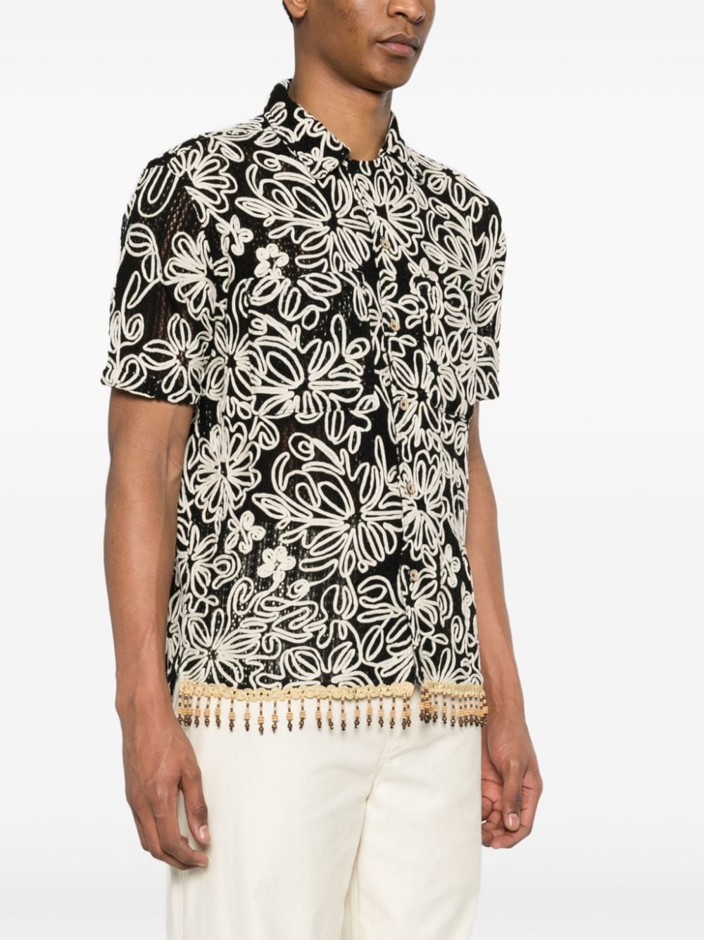 floral-embroidered shirt - 3