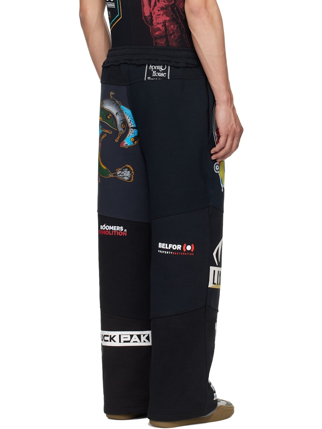 Black Regenerated Graphic Sweatshirts Sweatpants - 3