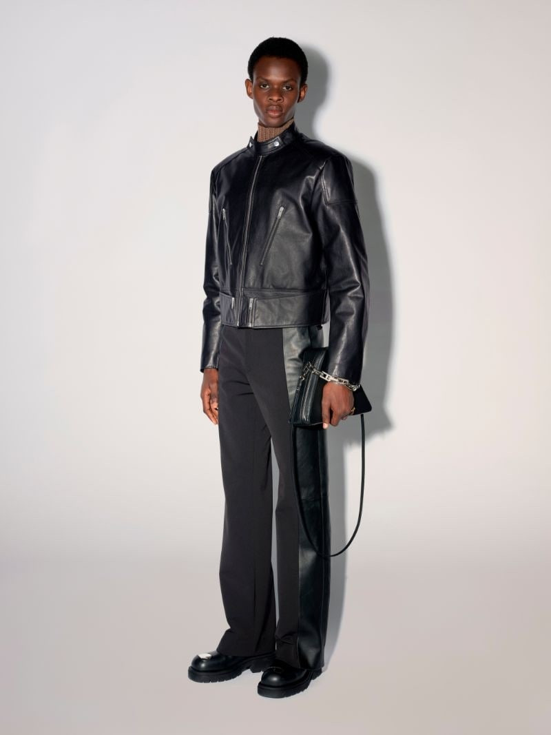 Ambush ZIPPED LEATHER BIKER JACKET outlook