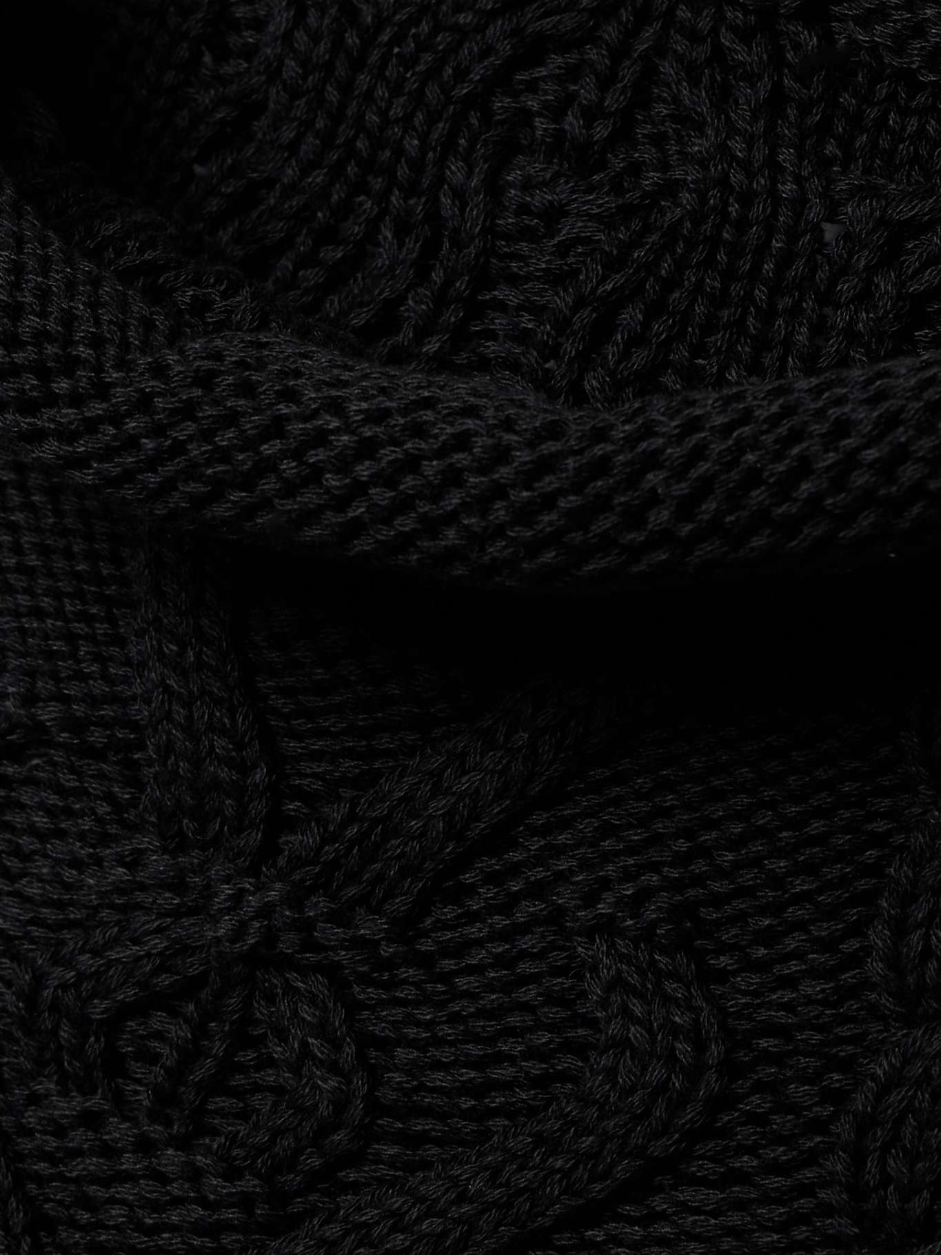 Aran cable-knit cotton turtleneck sweater - 4