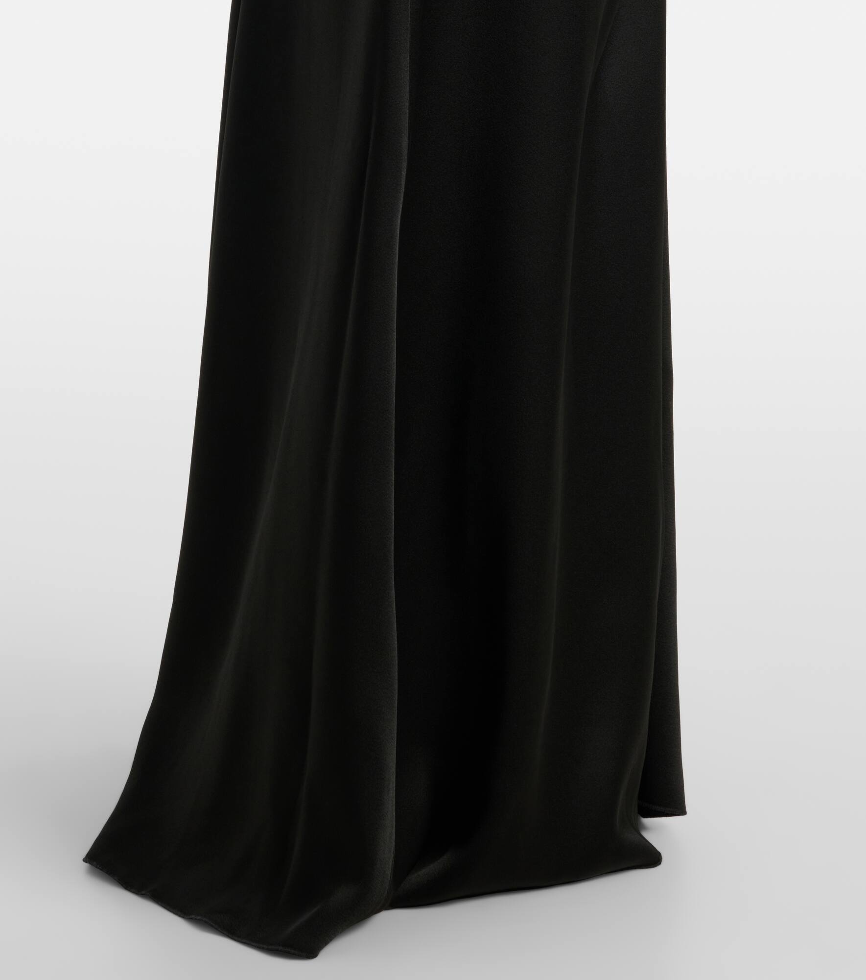 Gathered open-back crêpe satin gown - 7