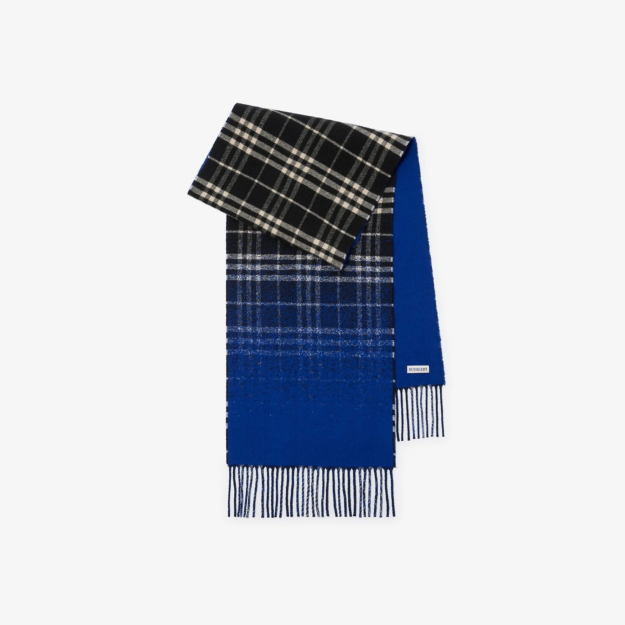 Gradient Check Cashmere Scarf - 1