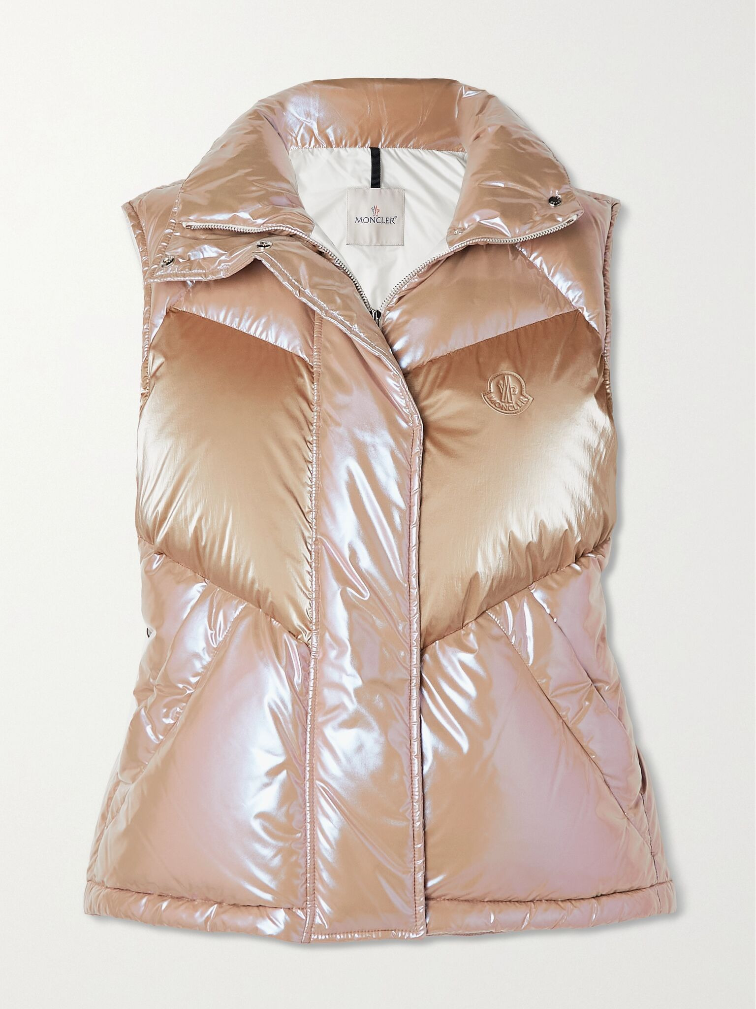 Faucille quilted metallic shell down vest Pink - 1