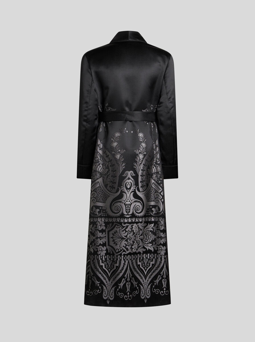 SATIN JACQUARD DUSTER COAT - 5