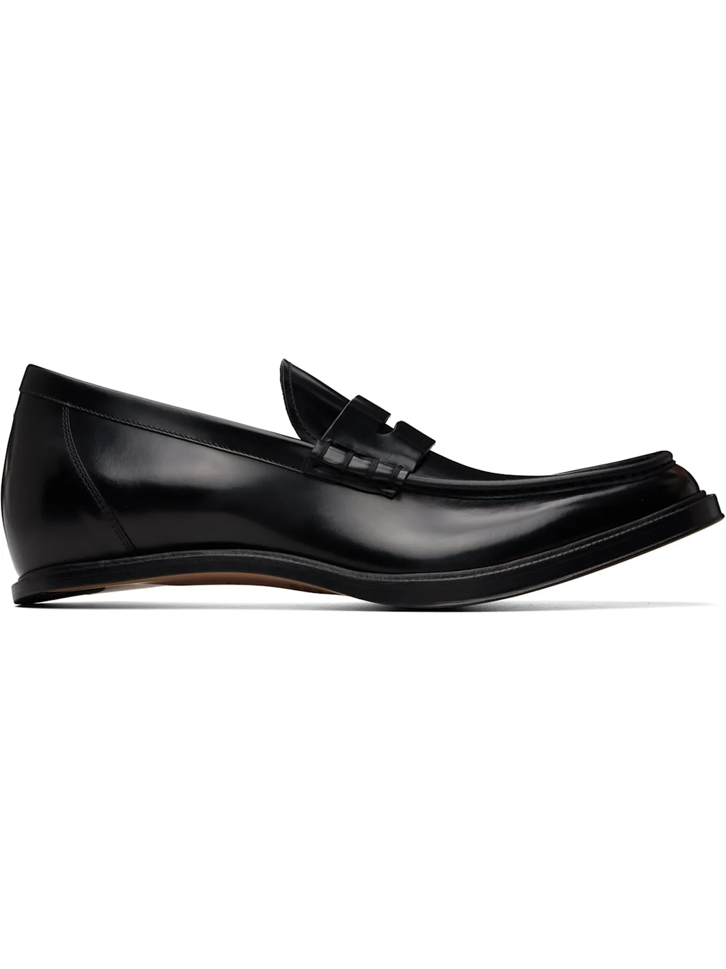 Black Heel-less Loafers - 1