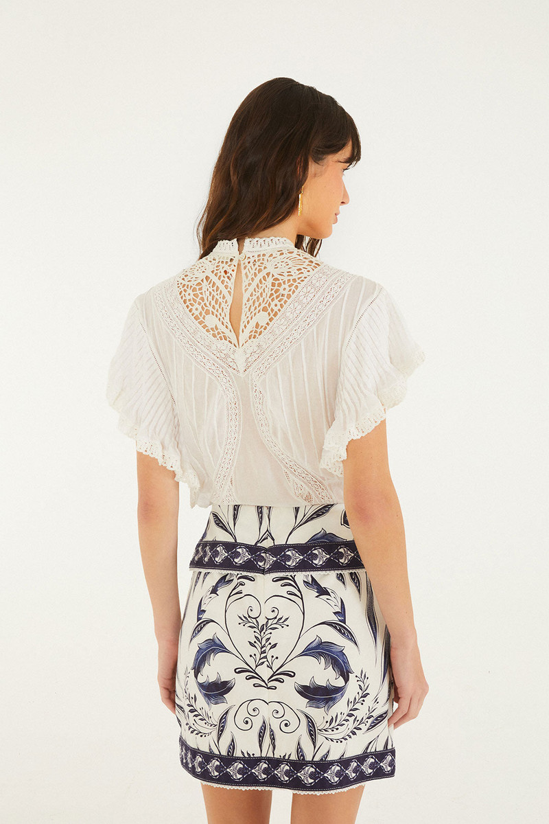 FARM RIO Off-White Nina Shorts outlook