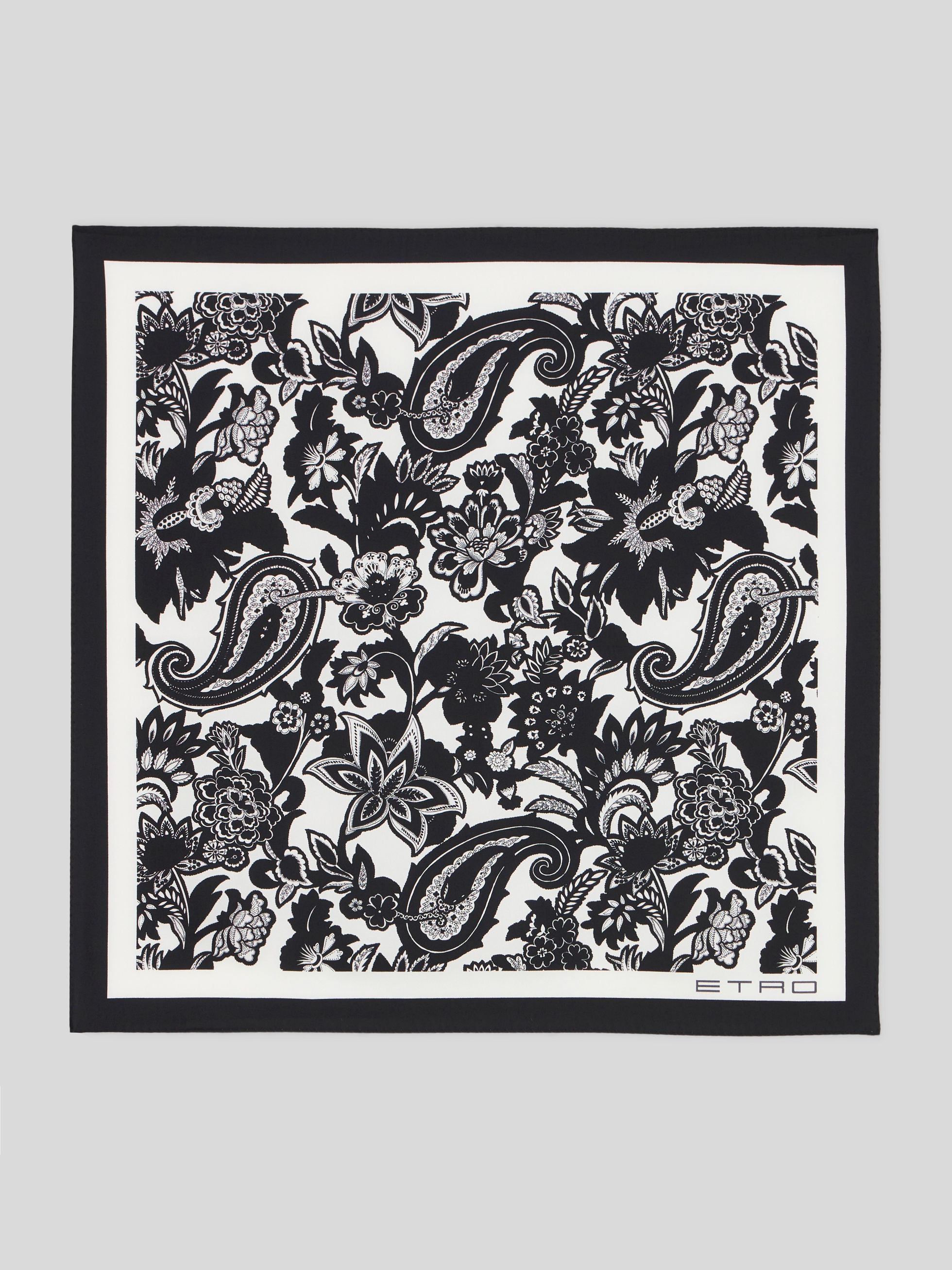 FLORAL PAISLEY PRINT POCKET SQUARE - 1