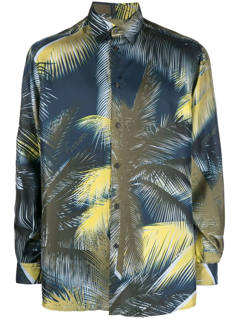 graphic-print silk shirt - 1