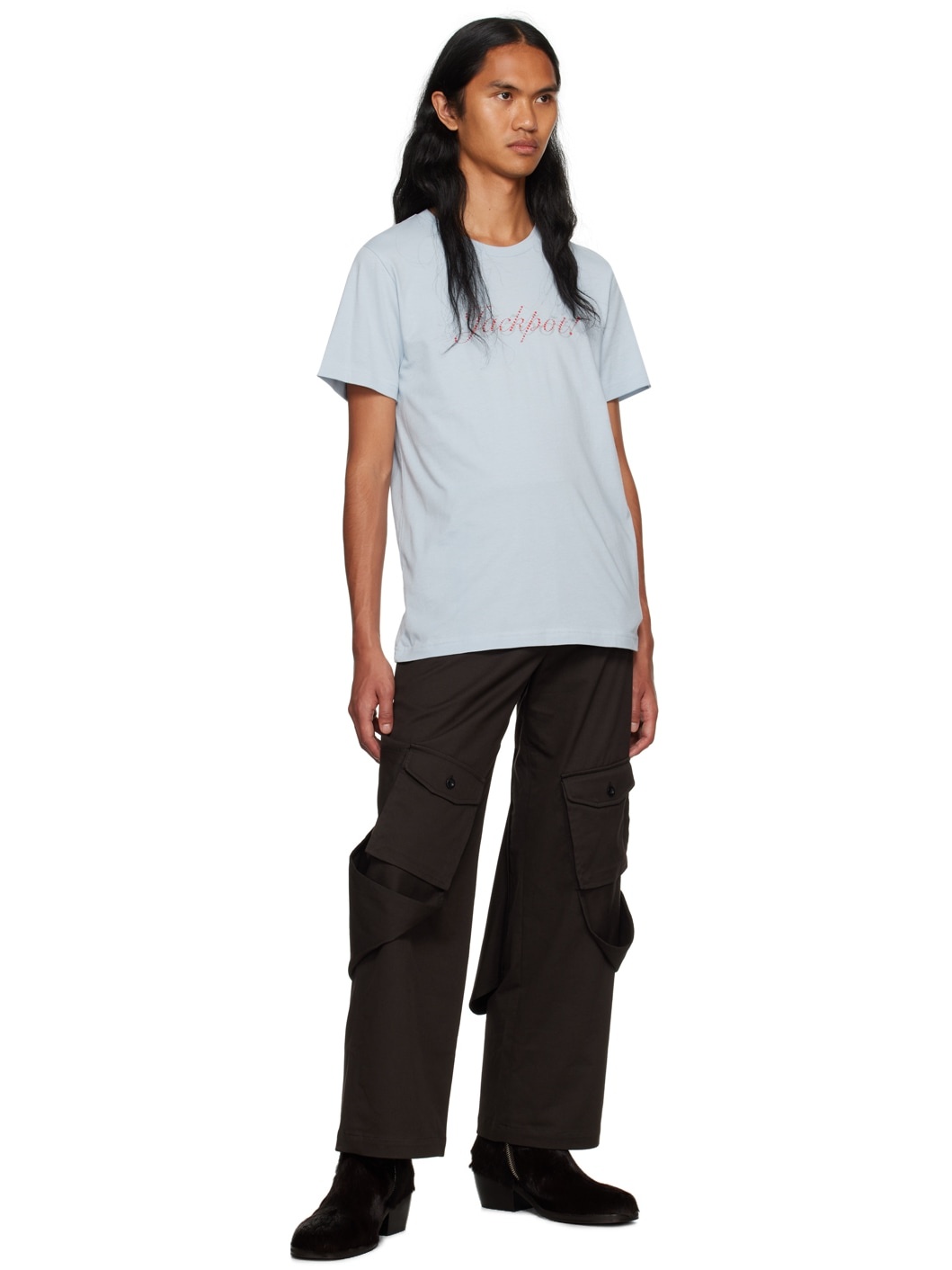 Black Extended Trim Cargo Pants - 4