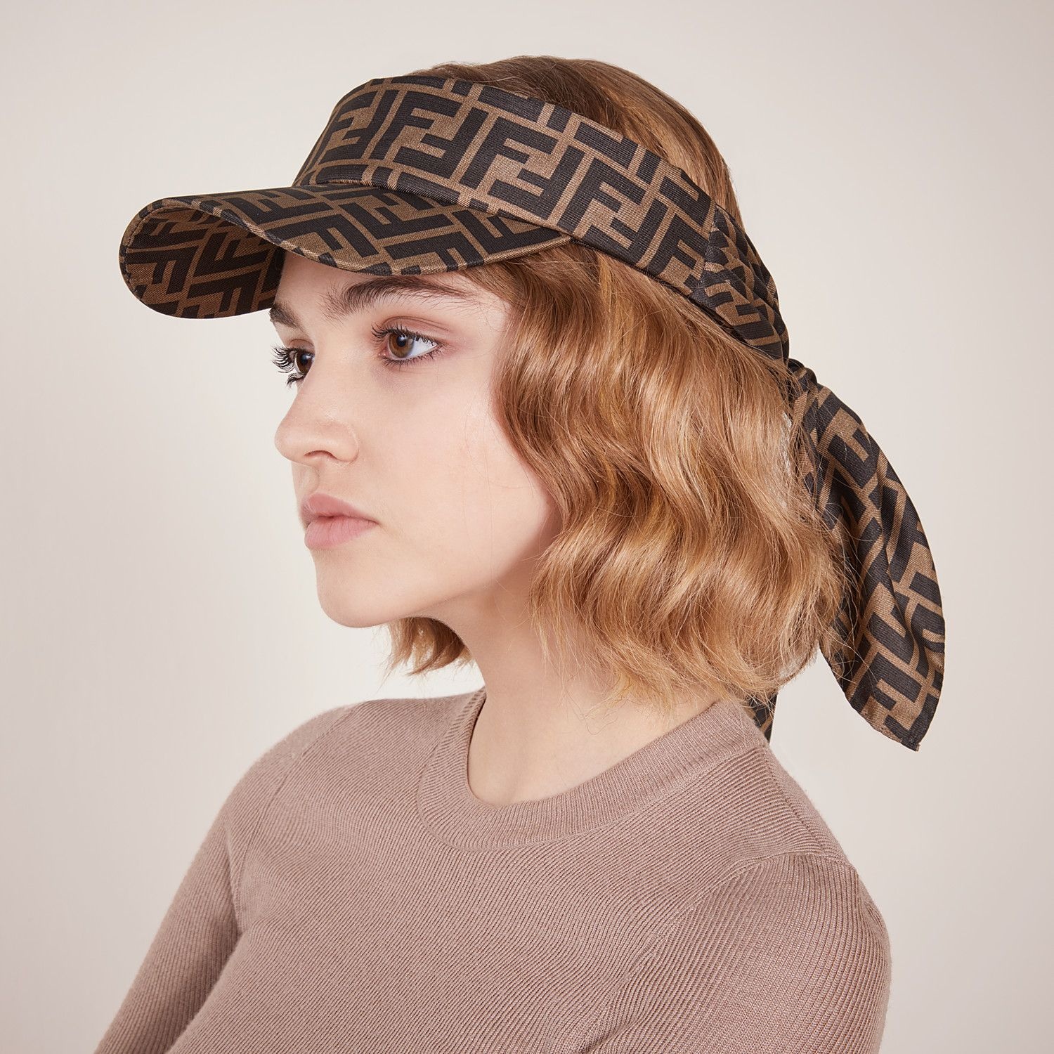 Brown twill visor - 3