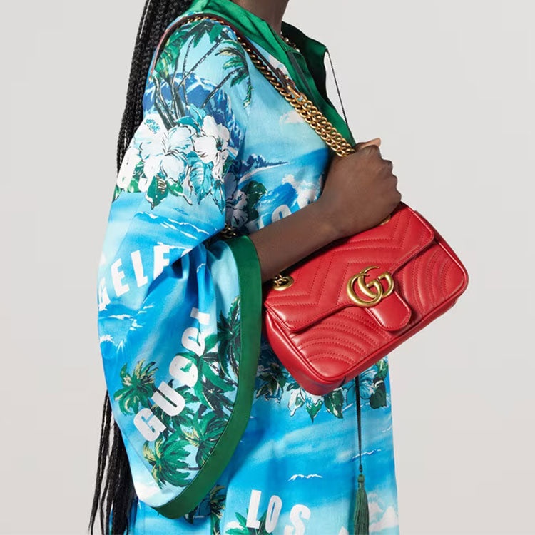 (WMNS) Gucci GG Marmont Mini Shoulder Bag Red 446744-DTDIT-6433 - 3