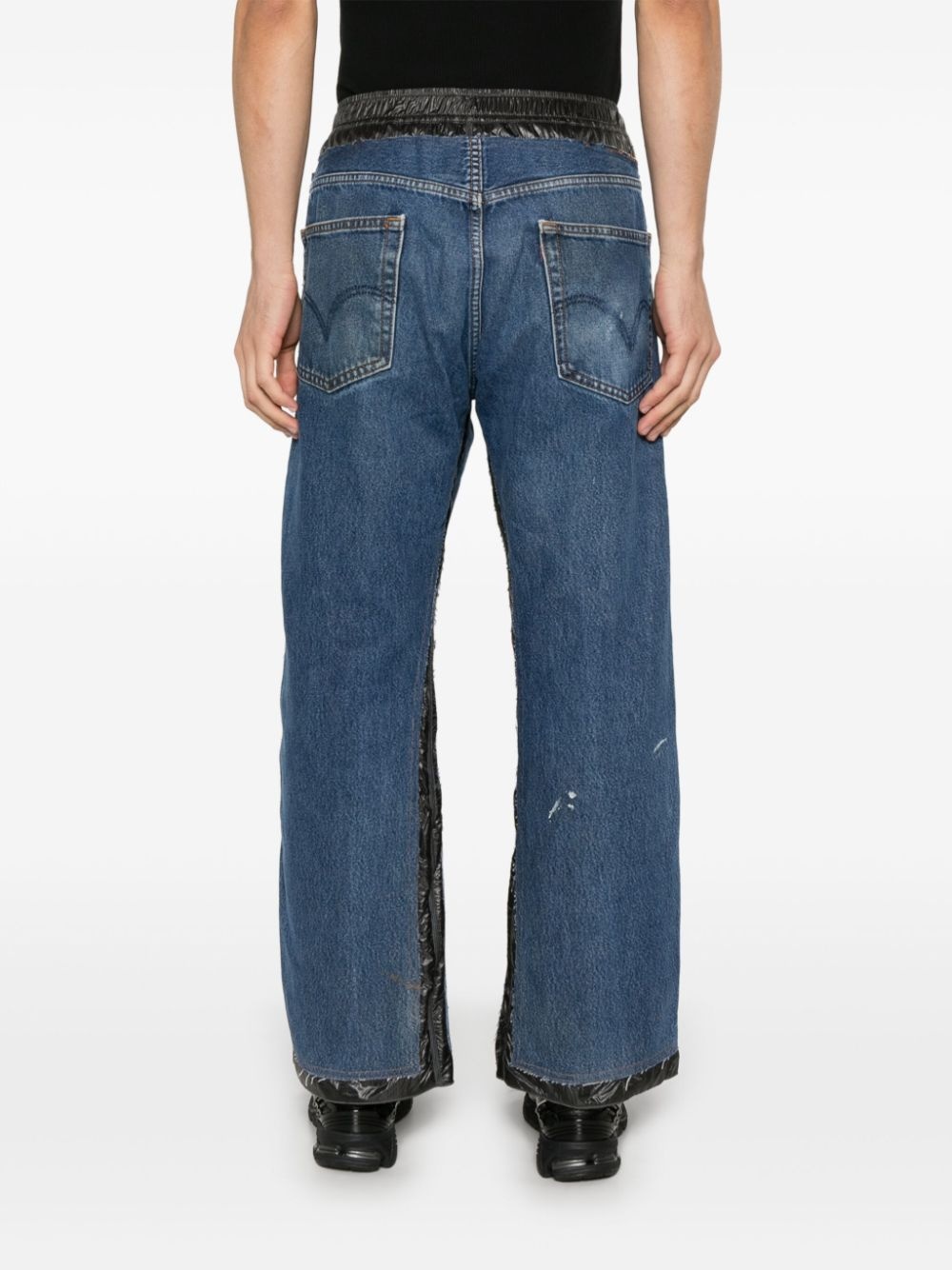 contrasting-trim jeans - 4