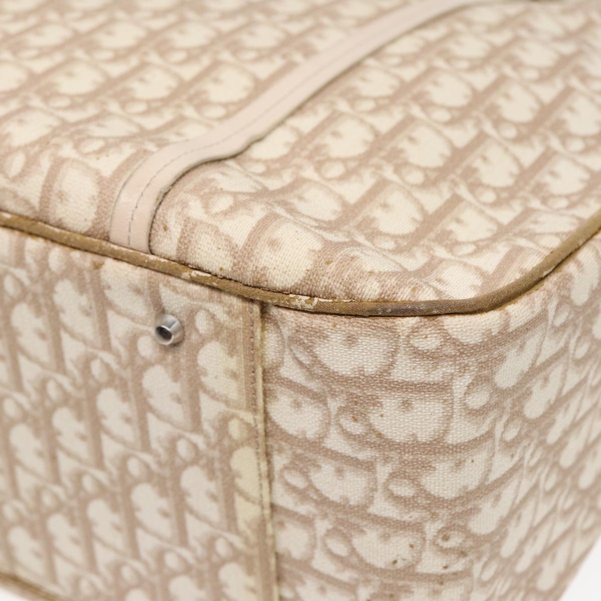 DIOR Trotter Canvas Chain Tote Bag Beige Silver - 15