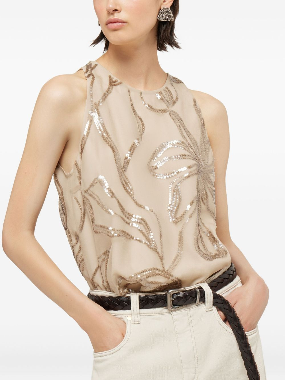 floral sequin top - 3