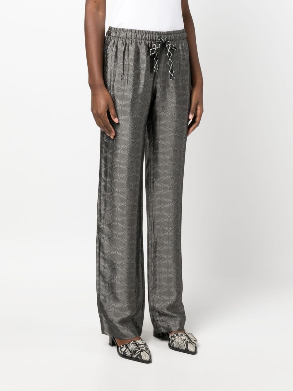 Pomy patterned-jacquard flared trousers - 3