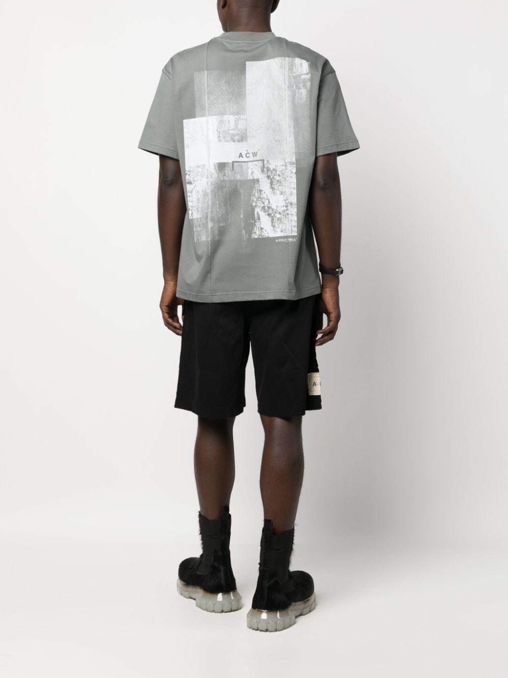 Brutalist panelled cotton T-shirt - 2