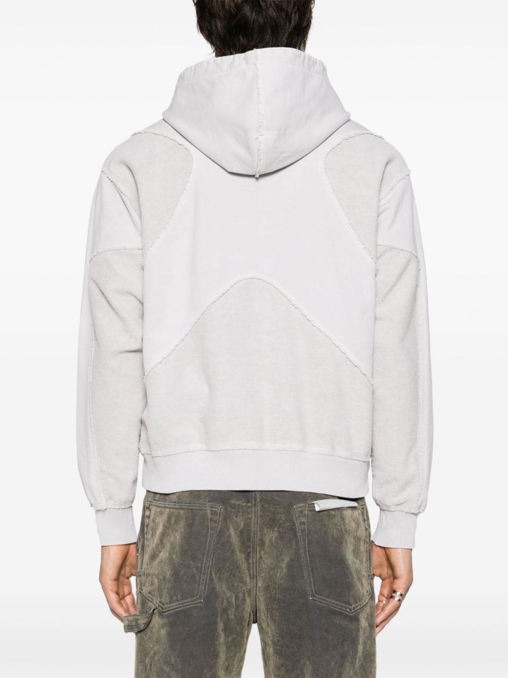 patchwork jersey hoodie - 4