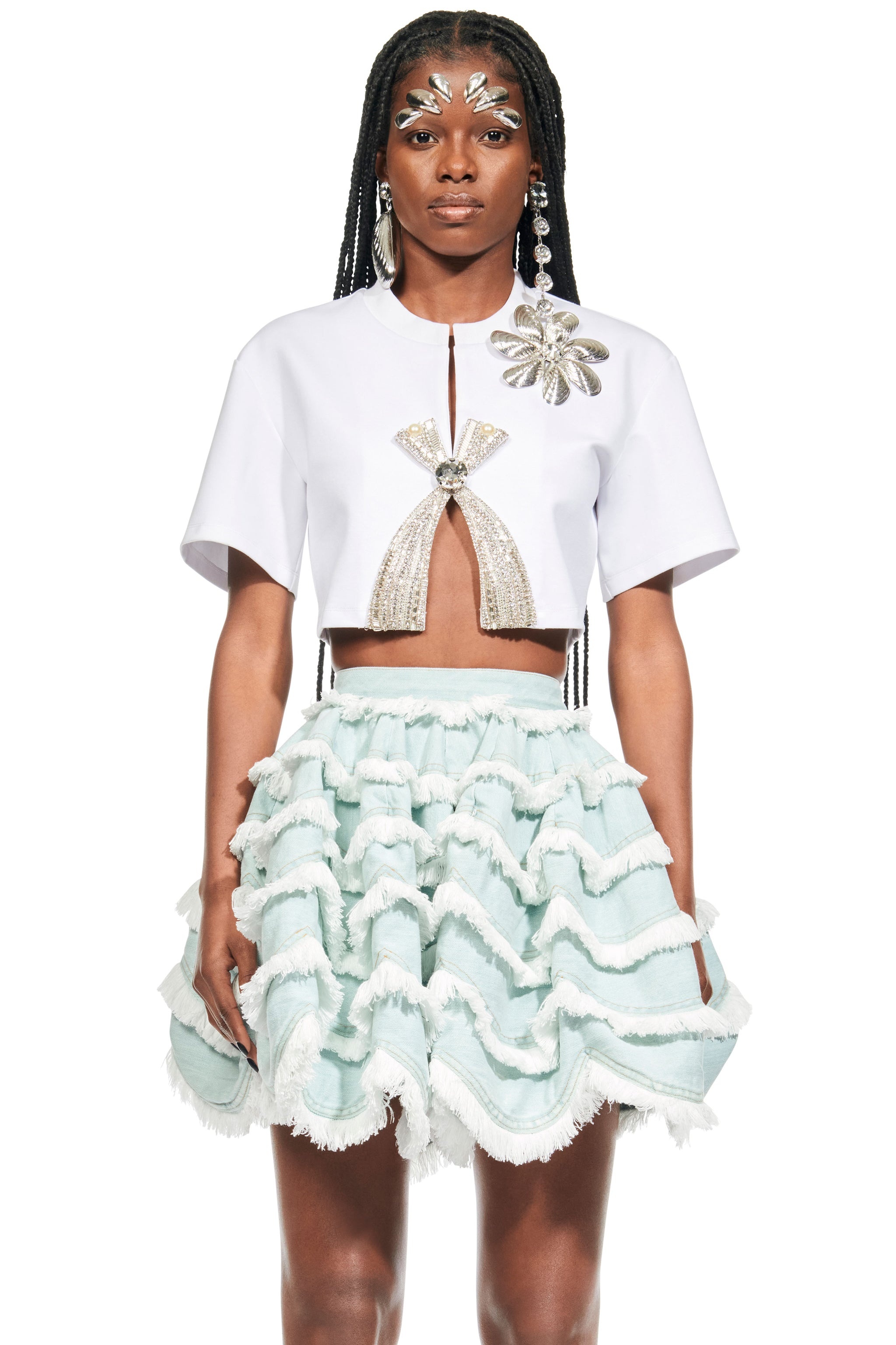 DECO BOW CROPPED T-SHIRT - 1