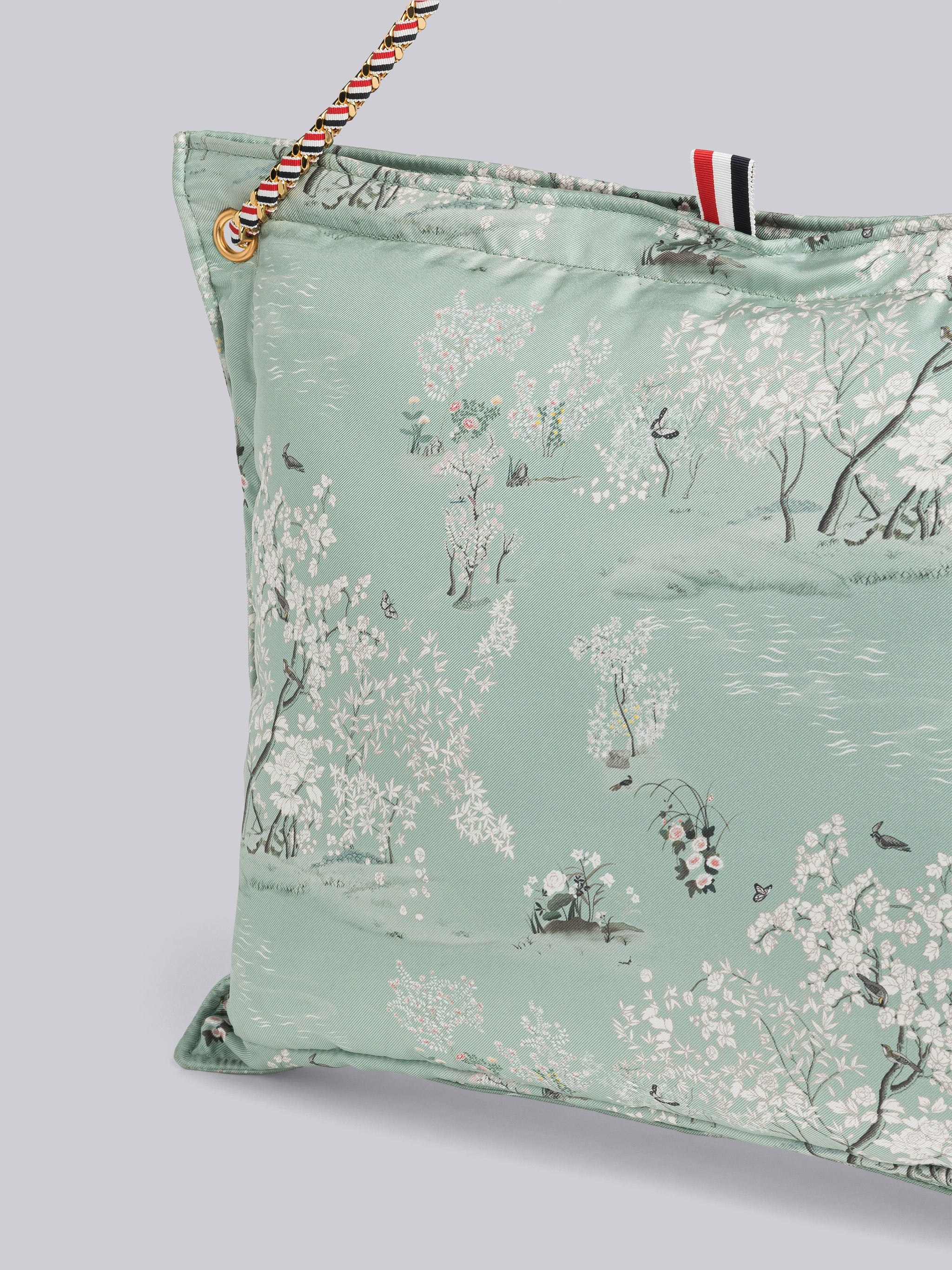 Printed Silk Toile Pillow Clutch With Chain - 2