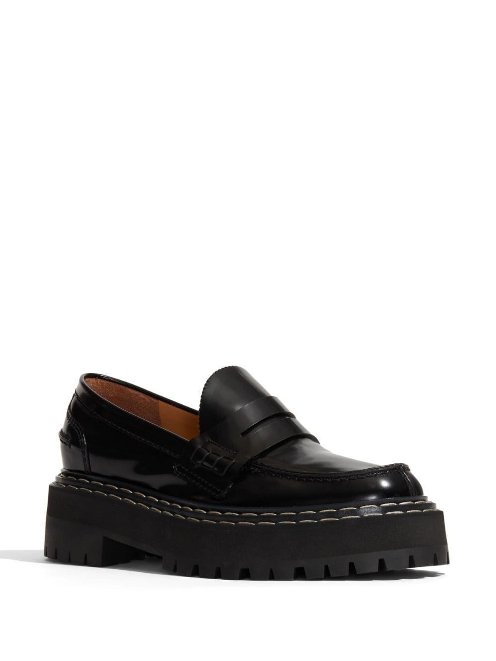 lug-sole leather loafers - 2