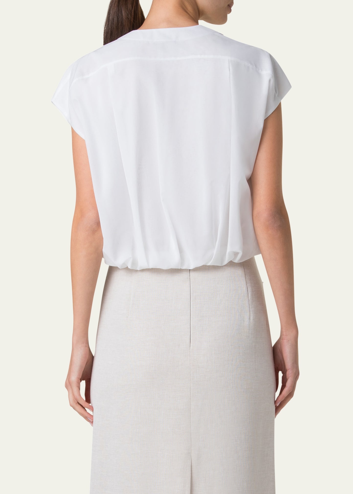 Sleeveless Cotton Voile Bubble Blouse - 3