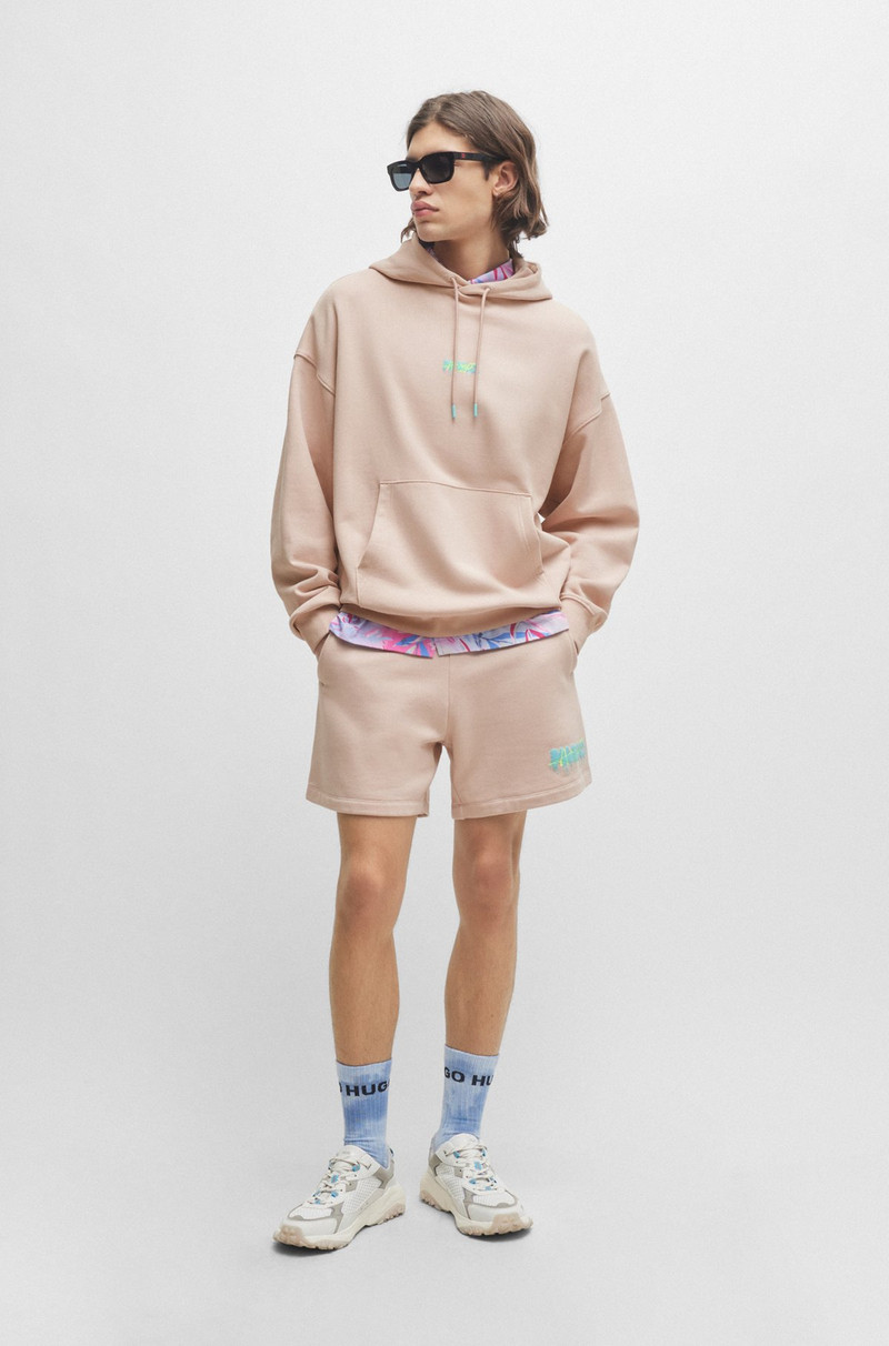 HUGO COTTON-TERRY SHORTS WITH NEW-SEASON LOGO outlook