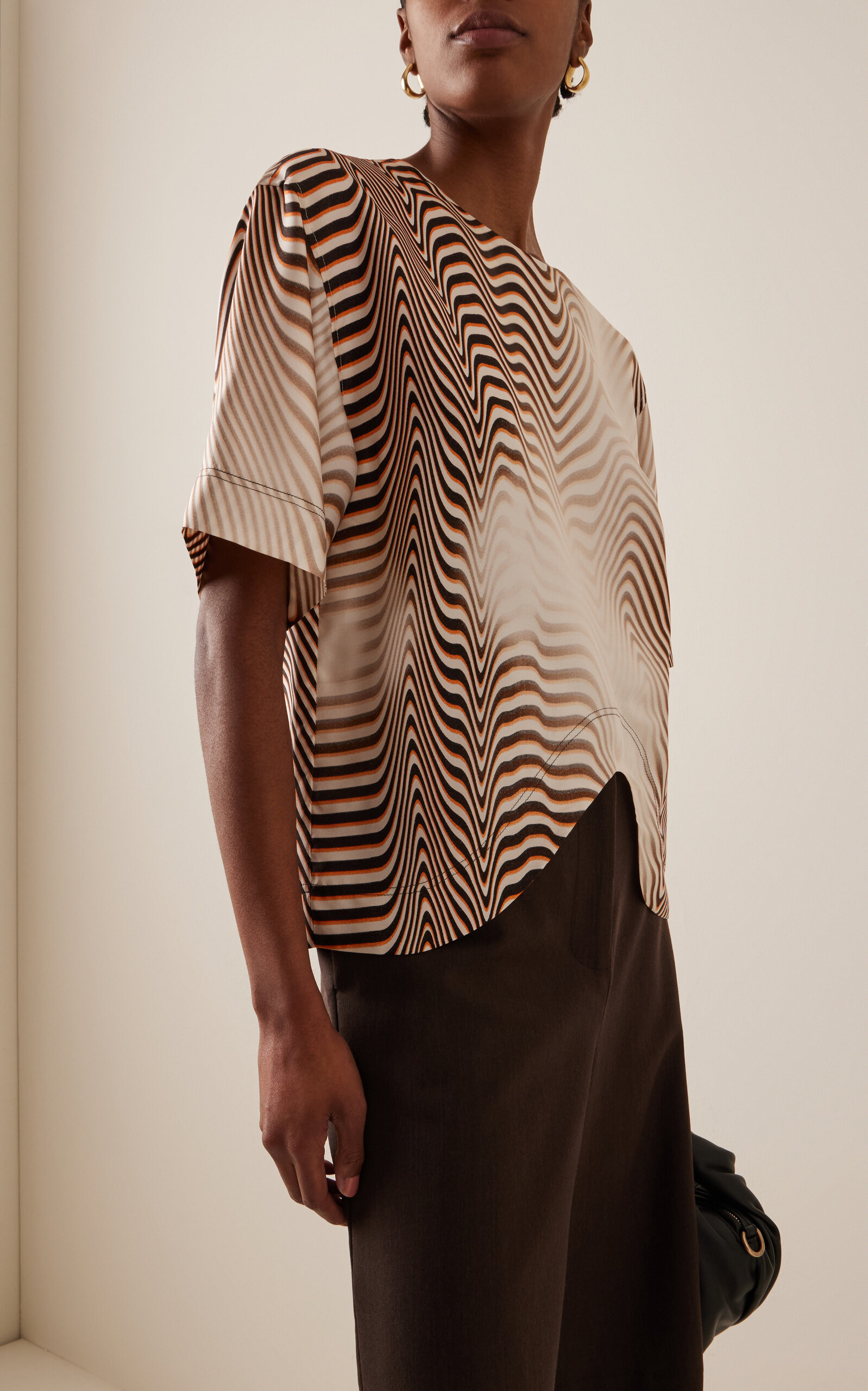 Onda Zebra-Printed Silk Twill Top print - 2
