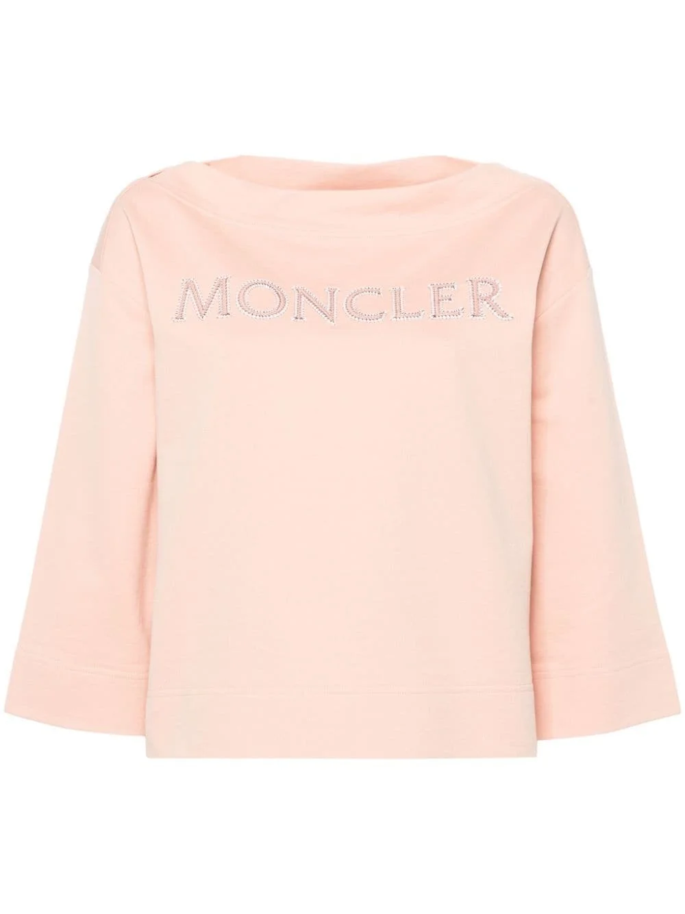 logo-appliqué boat-neck sweatshirt - 1