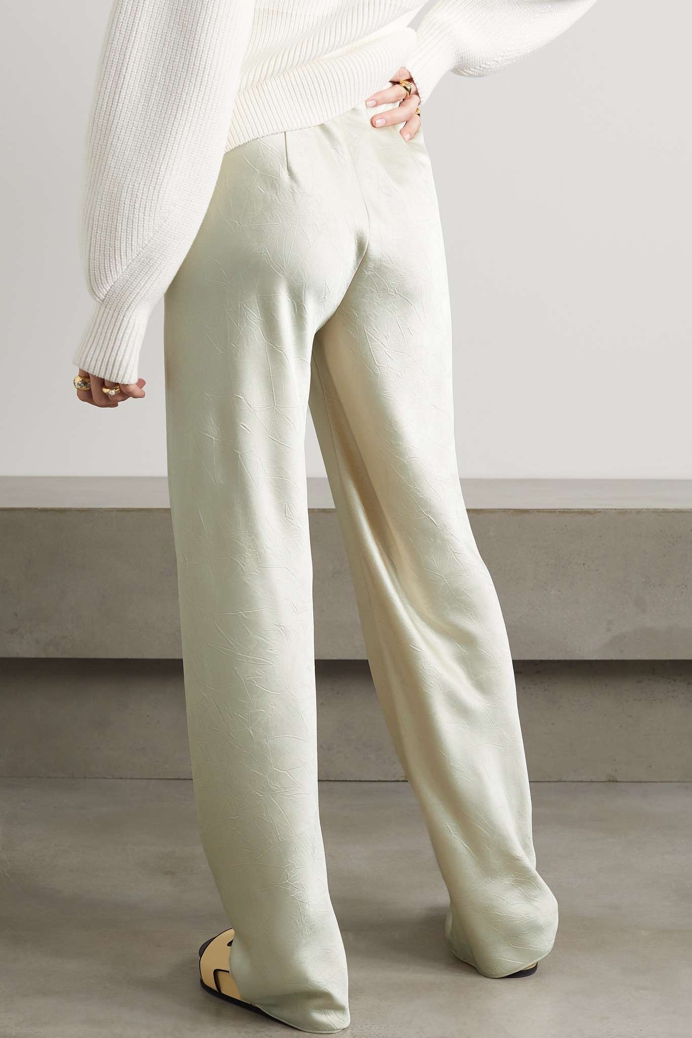 Crinkled-satin pants - 3