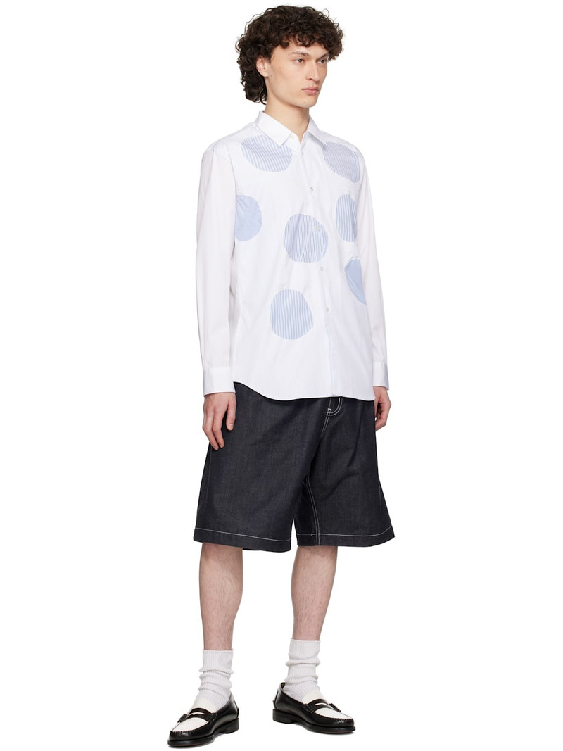 Comme des Garçons SHIRT White & Blue Plain & Stripe Shirt outlook