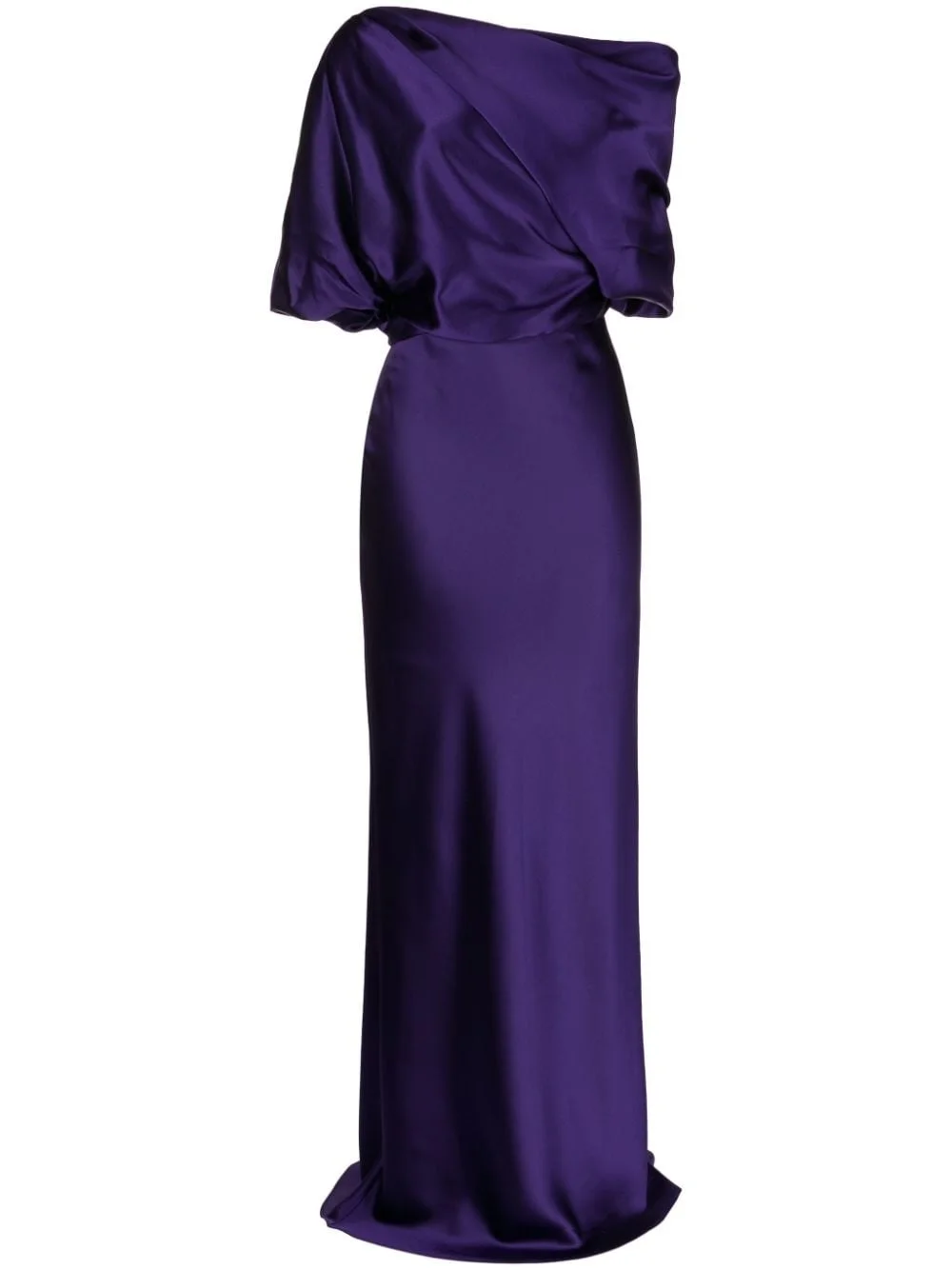 off-shoulder draped-detail gown - 1