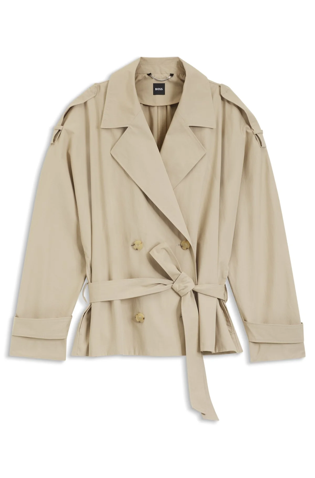 BELTED COAT IN COTTON POPLIN - 1