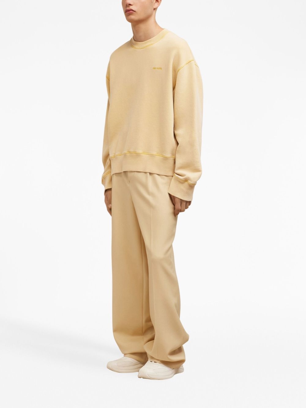 logo-embroidered cotton sweatshirt - 3