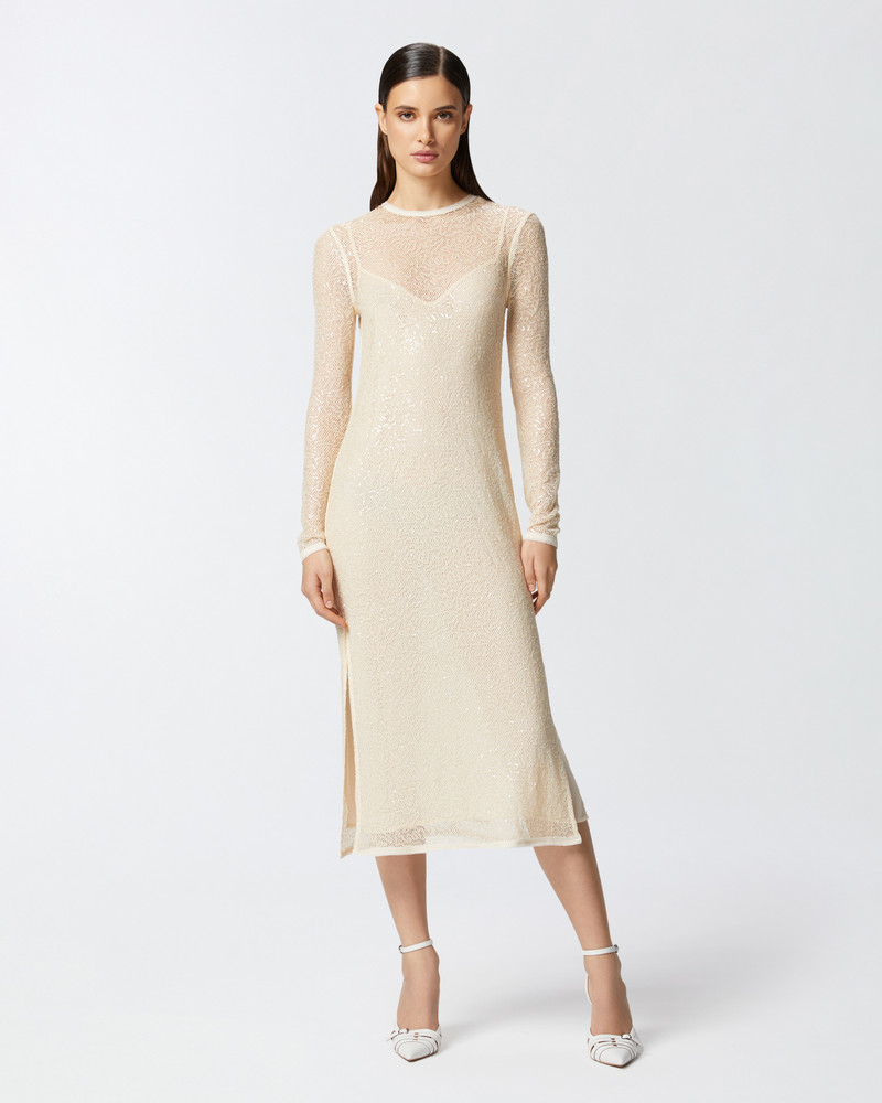 PINKO SEQUINED MESH MIDI DRESS outlook