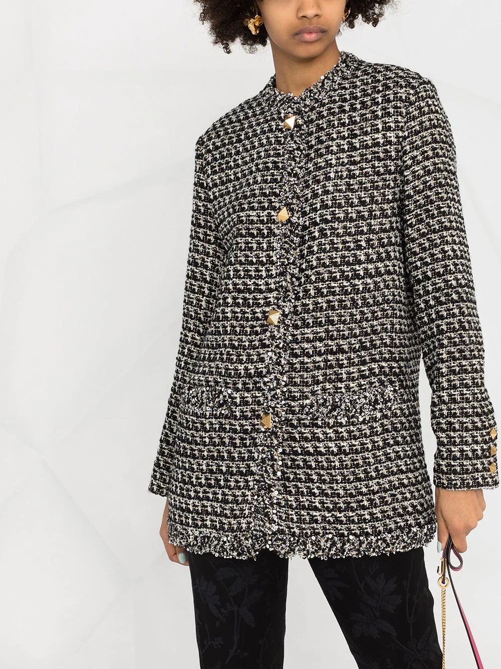 tweed sequin embellished jacket - 5